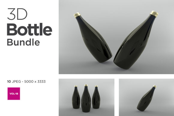 3D Bottle Mockup Bundle Vol-18