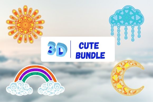 3D Cloud Sun Moon Rainbow SVG Bundle: A Versatile Design Tool for Modern Creatives