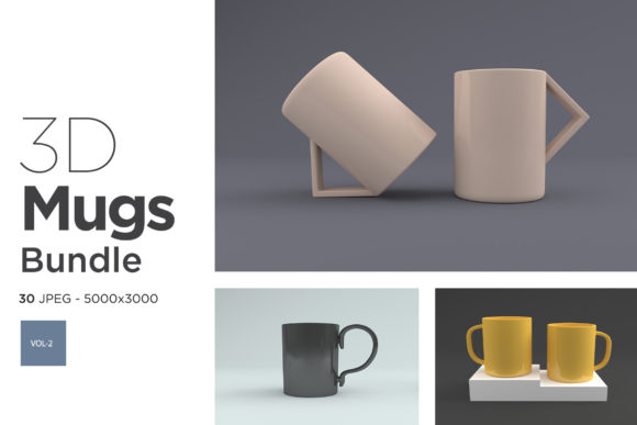 3D Mugs Mockup Bundle Vol-2: A Practical Tool for Visual Workflow Integration