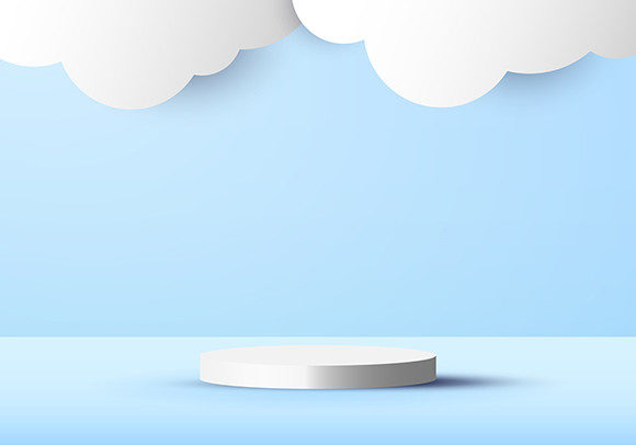 3D White Cylinder Podium Cloud: A Modern Innovation in Design and Functionality