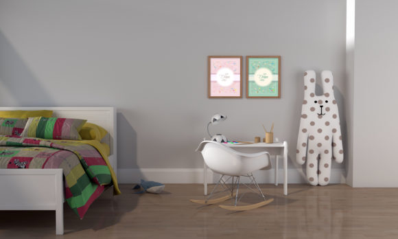 A 3D Colorful Room for Kids Empty Frames: Transforming Play and Learning Spaces