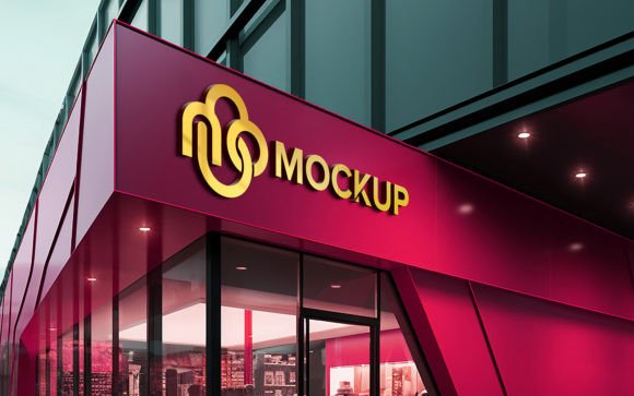 Building Wall Logo Mockup Design for Authentic Brand Presence