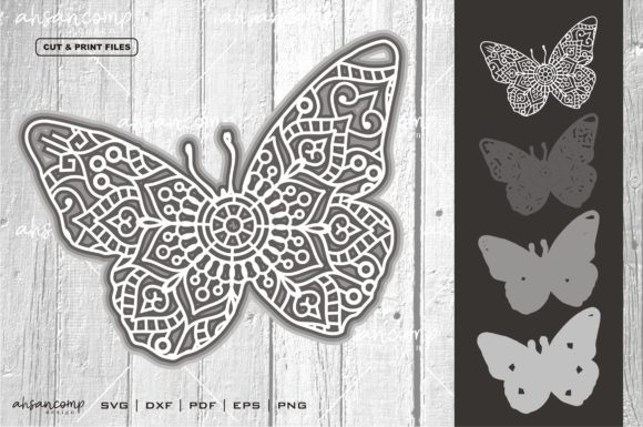 Butterflies Mandala SVG 3D Layered 2 Explained