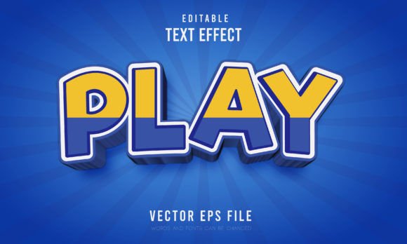 Editable Play 3D Font Effect for Creative Projects