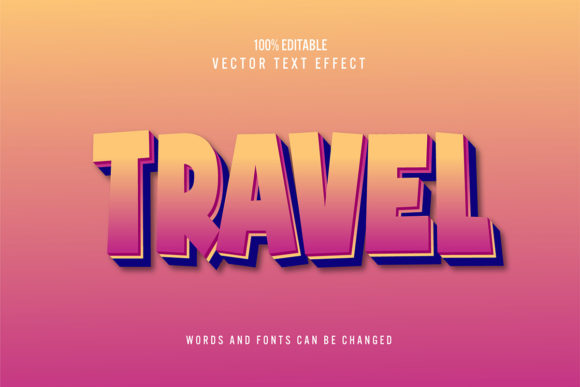 Exploring the Travel 3D Editable Text Effect