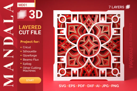 Mandala MD01 3D Layered SVG Cut File: A Creative Tool for Digital and Physical Projects