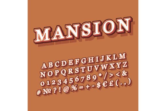 Mansion Vintage 3D Vector Alphabet Set