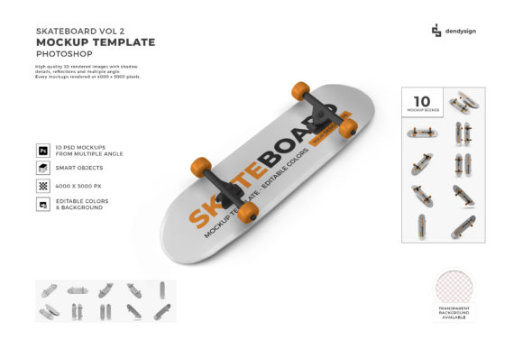 Skateboard 3D Mockup Template Bundle 2: A Practical Solution for Creative Professionals